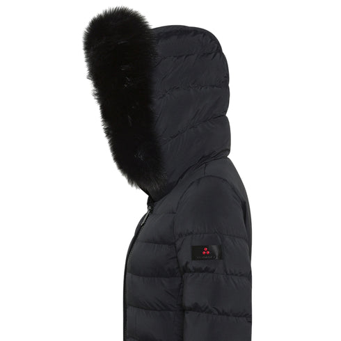 Piumino Donna Seriola, con zip decentrata ed inserto in pelliccia